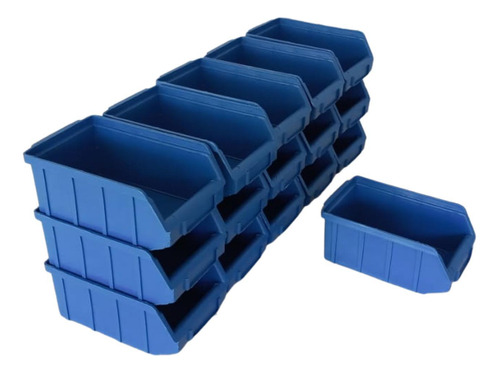 Caixa Gaveta Plastica Bin Azul Empilhavel Num 3