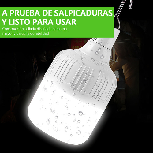 A Portatil Recargable Emergencia Usb 80w Lámpara Foco Led Y