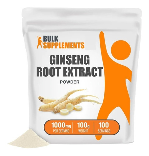 Bulk Supplements | Extracto Raíz Ginseng | 100g | 100 Servic