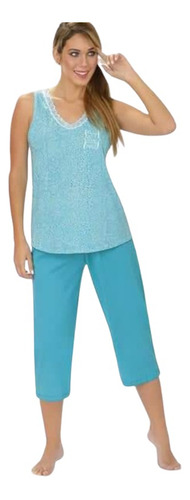Pijama De Mujer Con Capri Lencatex