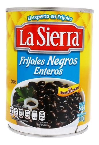 Frijoles Negros La Sierra Enteros En Lata 560 Gr
