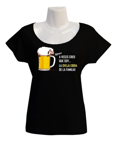 Polera Oveja Ebria - Escotada - Cerveza - Humor - Borracha