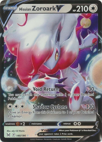 Pokemon Tcg - S & S - Lost Origin - H. Zoroark V 146/196 (Usado)