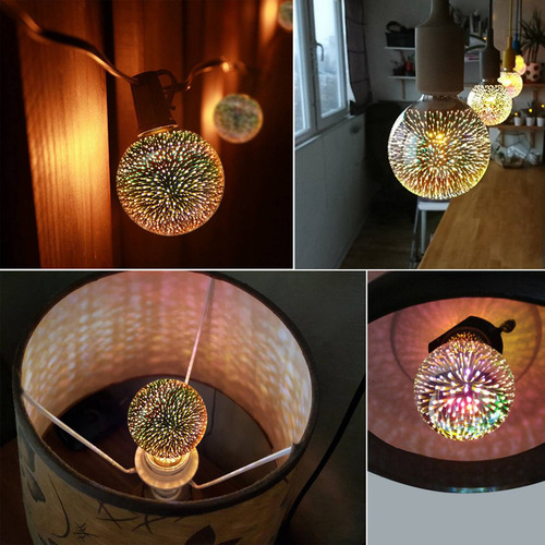 2 Bombillas Led Led Infinity 3d Con Efecto De Fuegos Artific