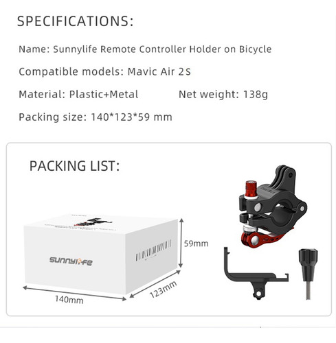 Control Remoto Drone Soporte De Bicicleta Mini 2 2s