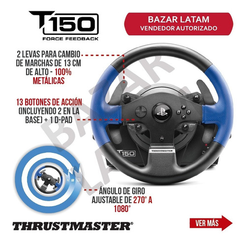 Combo Thrustmaster T150 Rs+palanca Th8a+pedalera T3pa Pro