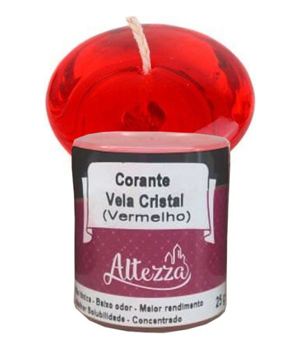 Corante Parafina Gel Cristal -  25 Gr Cor Vermelho