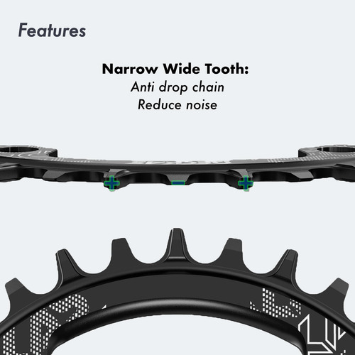 Djc - Plato De Bicicleta Asimétrico 96bcd De Dientes Anchos