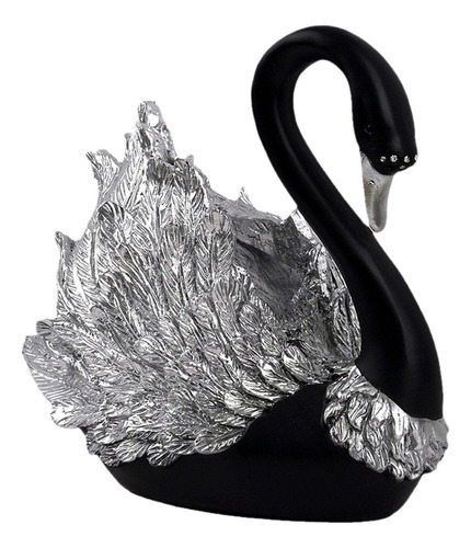 Estatua Cisne Negro, Escultura Animal Moderna Para Oficin