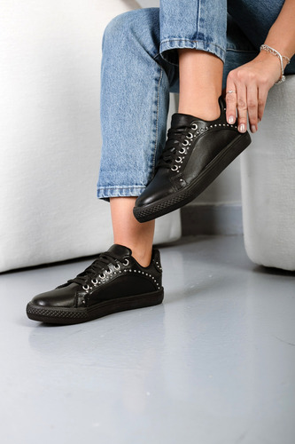 Zapatillas Mujer Urbanas Bajas Cuero Suela Goma Dua Lipa