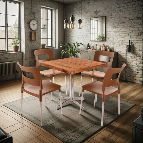 Mesa De Madera Sillas Para Restaurante Bar Cafeteríaec75mava Color A