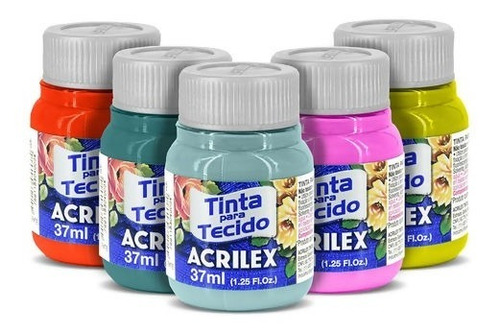 Kit C/ 6 Tintas De Tecido Acrilex 37ml Cores A Escolher