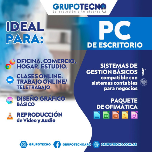 Imagen 2 de 7 de Pc Armada Cpu Computadora Escritorio I3 4gb Ssd