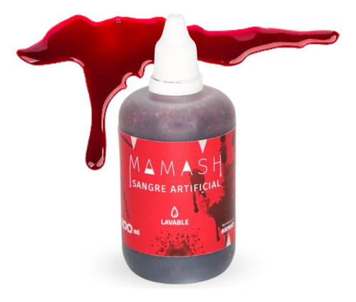 Sangre Falsa Mamash 100ml Maquillaje Artistico Halloween Color Rojo