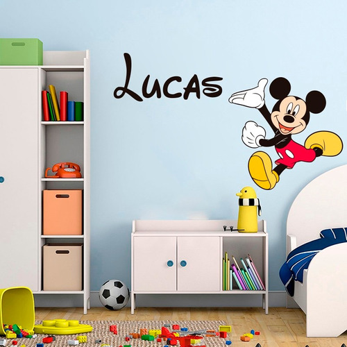 Vinilo Decorativo Impresion Mickey + Nombre Disney Infantil