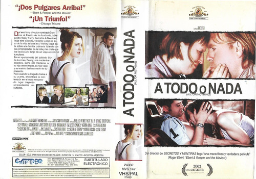Todo O Nada Vhs All Or Nothing Mike Leigh Timothy Spall