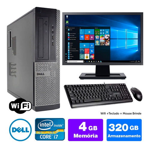 Pc Usado Dell Optiplex Int I7 2g 4gb 320gb Mon19w Brinde