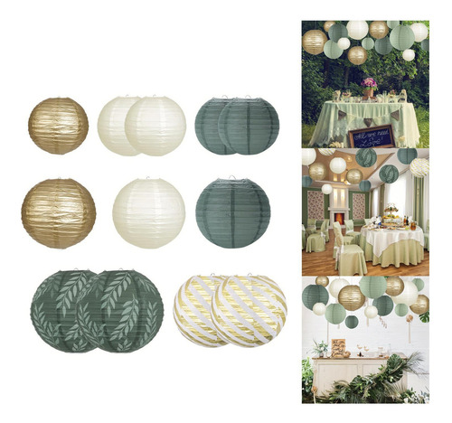 12 Farolillos De Papel, Farolillos Redondos, Decoraciones,