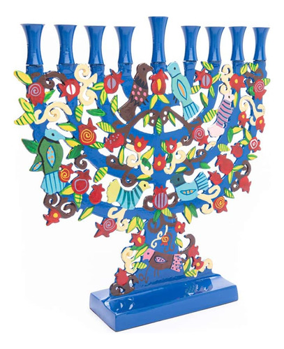 Menorah Yair Emanuel, Estilo ''arbol Con Pajaros'', Metal