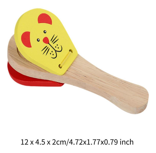 4 Juguete Musical De Madera, Instrumentos De Amarillo