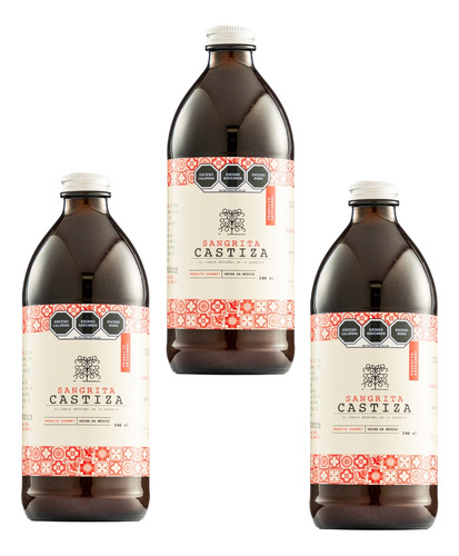 Tres Botellas Sangrita Castiza Artesanal Gourmet 500 Ml