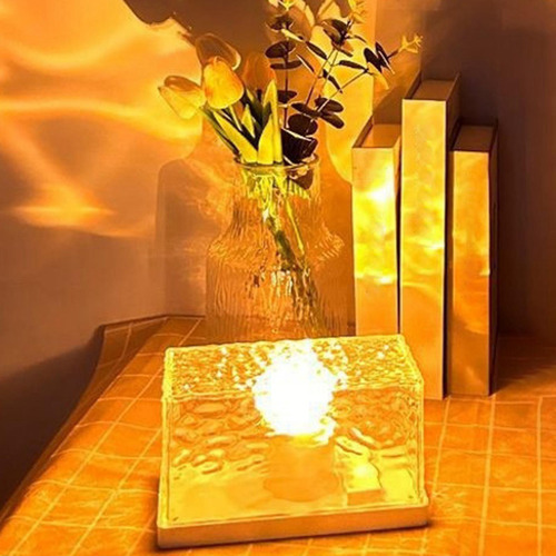 Lámpara De Luz Nocturna De Cristal Giratoria 3 Colores