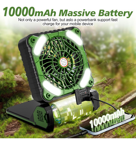 // Ventilador De Acampamento Solar Recarregável Com Lanterna