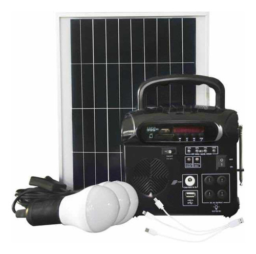 Kit Panel Solar Emergencia Radio Y Ampolleta