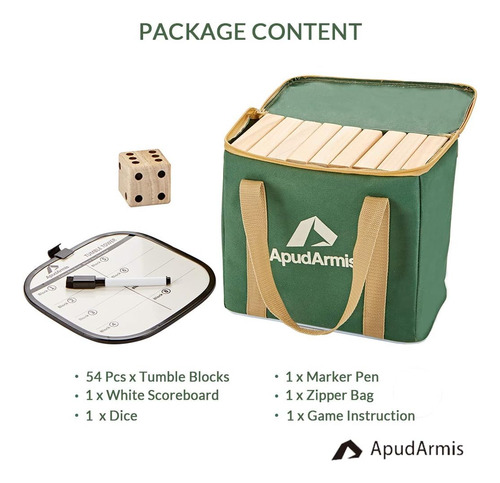 Apudarmis Giant Tumble Tower (stack Up To 4.2ft), 54 Pcs ...