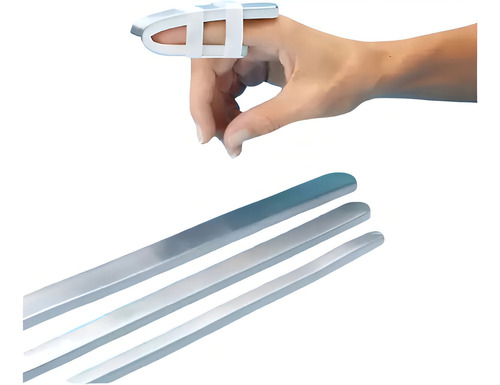 Kit 12 Und Tala Metálica Imobilização Dedos (mso) Cor Cinza Tamanho 26mm X 180mm