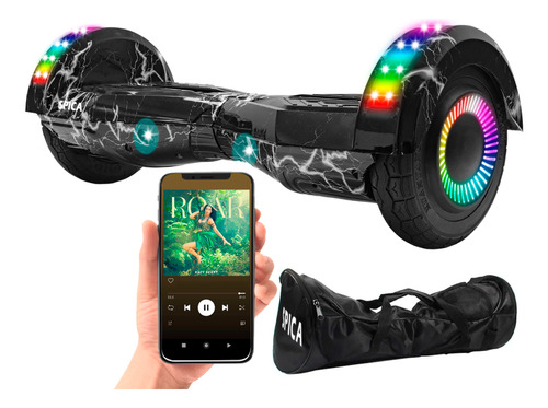 Patineta Scooter Electrica Luz Rgb Hoverboard Parlante Bt Xl