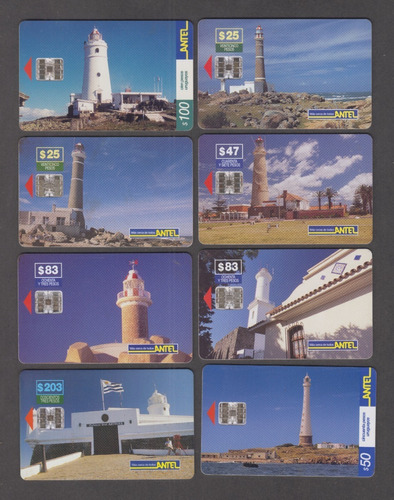 Faros Del Uruguay Serie Completa Tarjetas Telefonicas Antel 