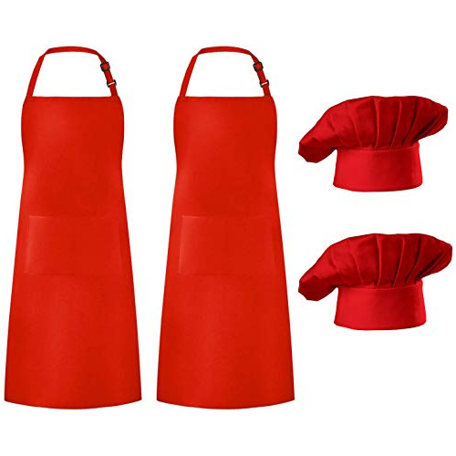 Pack De 2 Delantales De Chef Gorro, Delantales De Cocin...