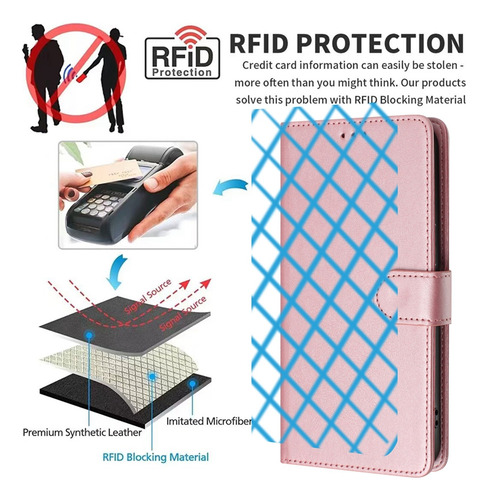Funda Tipo Cartera Multifuncional De La Serie Blu View/c/g/ Bold Con Cordón Para Tarjetas, Ranuras Para Efectivo, Protección Rfid