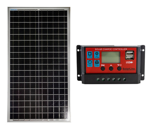 Imagen 1 de 1 de Panel Solar 40wp + Regulador De Carga 12 Volts - Combo