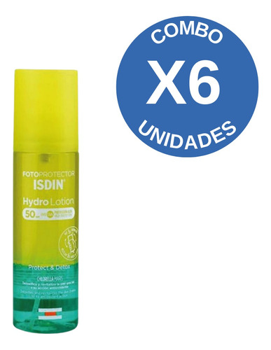 Combo X6 Isdin Fotoprotector Spf50+ Hydro Lotion 200 Ml