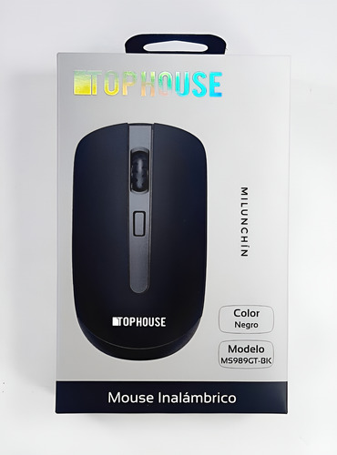 Mouse Optico Inalambrico 1200dpi Top House Ms989gt Color Negro