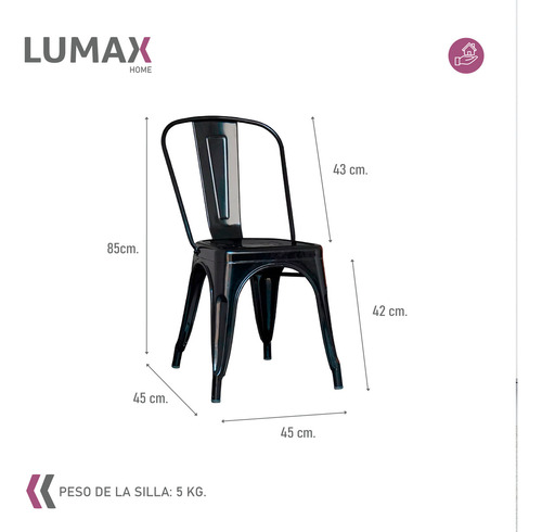 Silla De Metal Tolix Living Comedor Metal Apilable Moderna