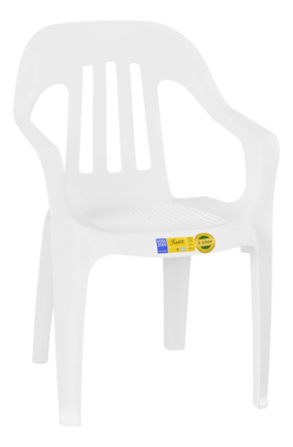 Silla Apilable Plastico X4 Unidades Blancas Apoyabrazos Uv