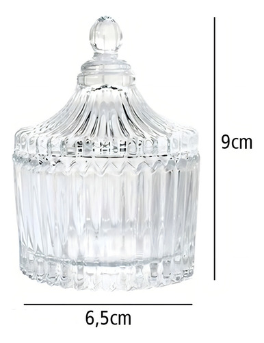 15 Potiches De Vidro 6,5x9cm Lembrancinha Lyor Atacado Cor Transparente