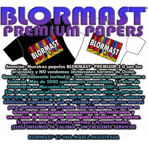Papel Transfer 10 Claras Y 10 Oscuras A3 Blormast Premium