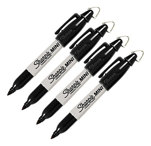 Marcadores Permanentes Finos Sharpie Mini 4 Unidades Negro