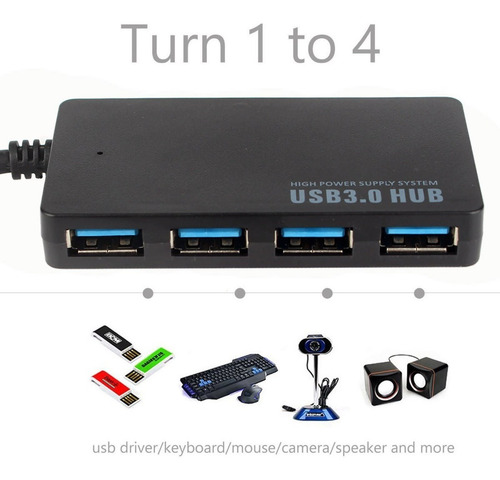Hub 4 Puertos Usb 3.0 5gbps Mac - Win- Linux - Premium