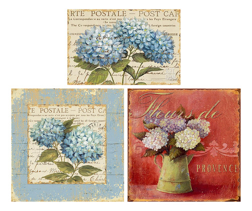 Decoupage Láminas Laura Craft Set Hortensias