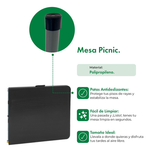 Combo X2 Mesa Plegable Exterior Picnic 120 Color Blanco