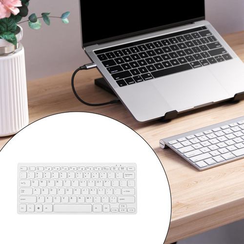 Teclado Com Fio 78 Chaves Presentes Ideais, Branco