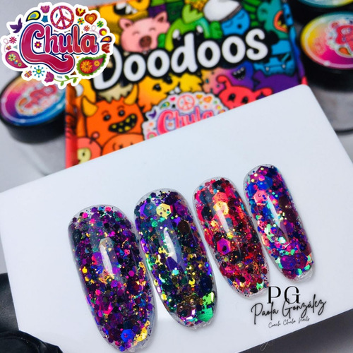 Coleccion De Acrilicos Doodoos 4 Pzas. Chula Nails