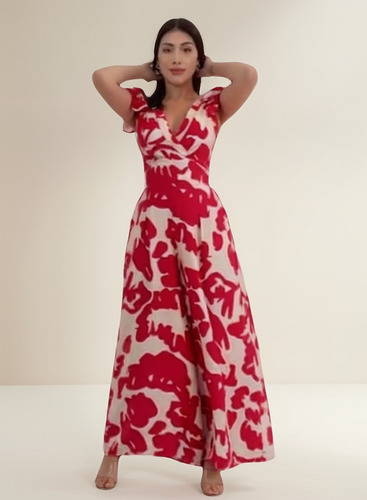 Enterizo Mujer Rojo Con Diseño Elegante Pack X2 - Capuli
