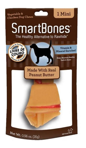 Petisco Para Cães Smart Bones Mini M.amendoim 16g Dingo Full