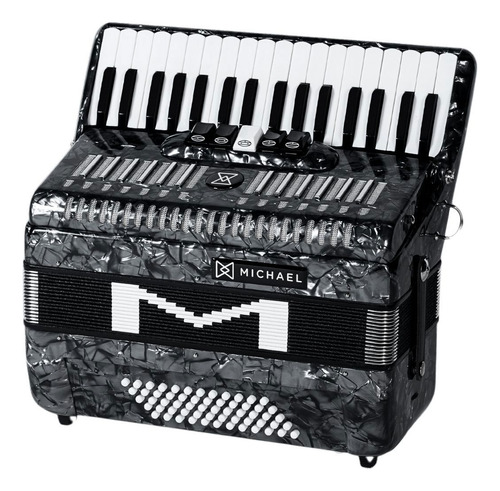 Acordeon Michael Acm6005n Pbk 48 Baixos Preto Perolado